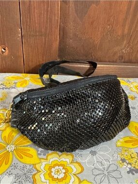 Black Sequin Mini Waist Bag - Sparkling Hands-Free Crossbody